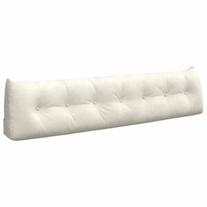 vidaXL Coussin de Dos Crème 200 x 24 x 50 cm Velours