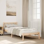 vidaXL Cadre de lit extra long sans matelas 90x210 cm bois massif pin