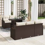 vidaXL Ensemble de canapé de jardin 6 Pièces Marron Poly rotin