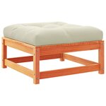 vidaXL Salon de jardin 3 Pièces avec coussins cire marron bois pin massif