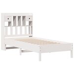 vidaXL Lit bibliothèque sans matelas blanc 90x200cm bois de pin massif