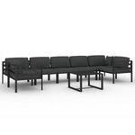 vidaXL Salon de jardin 8 Pièces avec coussins Aluminium Anthracite