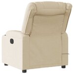 vidaXL Fauteuil inclinable de massage électrique crème tissu