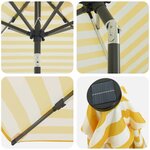 vidaXL Parasol de jardin avec lumières LED et base 270 x 270 cm