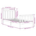 vidaXL Cadre de lit sans matelas noir 75x190 cm bois massif