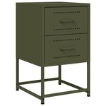 vidaXL Table de chevet vert olive 36x39x60 5 cm acier
