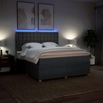 vidaXL Sommier à lattes de lit avec matelas Gris foncé 180x200cm Tissu