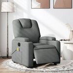 vidaXL Fauteuil inclinable de massage électrique gris foncé tissu