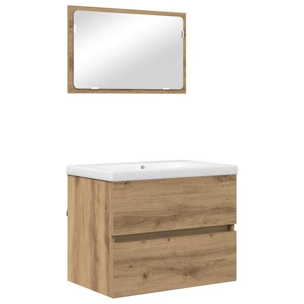 vidaXL Ensemble de mobilier de salle de bain 3 Pièces Chêne noir