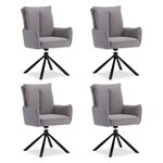 Lot 4 chaises oeuf modernes gris tissu
