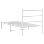 vidaXL Cadre de lit métal sans matelas avec tête de lit blanc 90x200cm