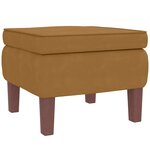 vidaXL Fauteuil à bascule à oreilles en velours marron bois massif