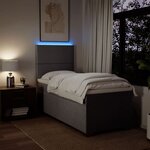 vidaXL Sommier à lattes de lit avec matelas Taupe 80x200 cm Tissu