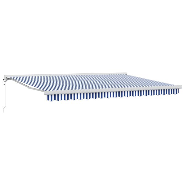 vidaXL Store Rétractable Automatique Bleu et Blanc 450x300 cm