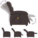 vidaXL Fauteuil de massage inclinable Marron foncé Tissu