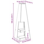 vidaXL Fosse à feu avec rangement pour bûches  35x35x100 cm  en acier vieilli.