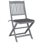 vidaXL Chaises pliables d'extérieur lot de 4 et coussins Bois d'acacia