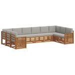 vidaXL Ensemble de canapés d'extérieur 10 pc Gris Naturel et Clair