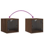 vidaXL Tables de chevet et portes vitrées 2Pièces chêne marron 35x37x35cm