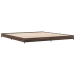 vidaXL Cadre de lit chêne marron 200x200 cm bois d'ingénierie et métal