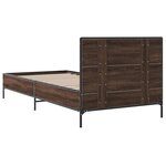 vidaXL Cadre de lit chêne marron 90x200 cm bois d'ingénierie et métal