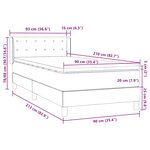 vidaXL Sommier à lattes de lit et matelas vert foncé 90x210 cm velours