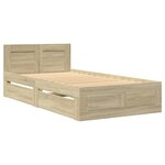 vidaXL Cadre de lit et tête de lit sans matelas chêne sonoma 75x190 cm