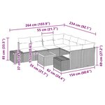 vidaXL Ensemble de canapé de jardin 9 Pièces Beige  gris clair