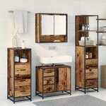 vidaXL Ensemble de mobilier de salle de bain 4 Pièces Bois ancien