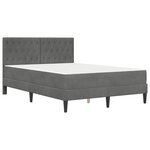 vidaXL Cadre de lit avec matelas Gris foncé 140 x 200 cm Velours