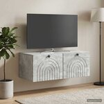 vidaXL Meuble TV mural Gris béton 78 5 x 41 x 30 cm Bois d'ingénierie
