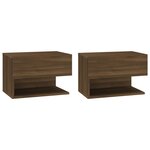 vidaXL Tables de chevet murales 2 Pièces Chêne marron