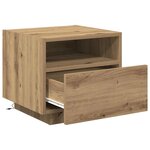 vidaXL Cabinet de chevet avec tiroir Chêne artisanal 40 x 39 x 37 cm