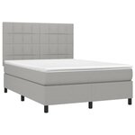 vidaXL Sommier à lattes de lit avec matelas Gris clair 140x190cm Tissu