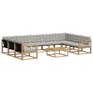 vidaXL Ensemble de canapés d'extérieur 10 pc Blanc et gris clair