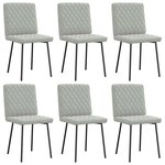 vidaXL Chaises à manger lot de 6 gris clair velours