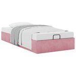 vidaXL Cadre de lit ottoman sans matelas rose 90x200 cm velours