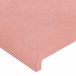 vidaXL Tête de lit à LED Rose 144x5x118/128 cm Velours