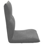 vidaXL Fauteuil de sol ajustable Gris foncé Velours