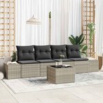 vidaXL Ensemble de canapé de jardin 5 Pièces Gris clair  Gris foncé