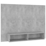 vidaXL Meuble TV mural Gris béton 120x23 5x90 cm Bois d’ingénierie