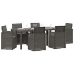 vidaXL Ensemble de salle à manger pour jardin avec coussin 7 Pièces PP