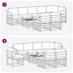vidaXL Ensemble de canapés d'extérieur 9 pc Blanc et gris clair