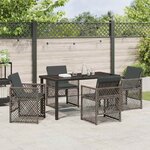 vidaXL Ensemble de salle à manger pour jardin 5 Pièces Gris polyrotin