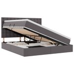 vidaXL Lit de Rangement Gris 160 x 200 cm Cuir synthétique