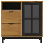vidaXL Buffet avec porte vitrée FLAM 80x40x80 cm bois massif de pin