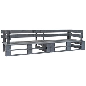 vidaXL Canapé palette de jardin 2 places gris bois