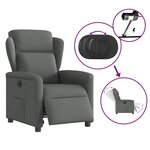 vidaXL Fauteuil inclinable électrique Gris foncé Tissu