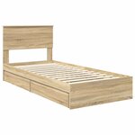 vidaXL Lit de Rangement Chêne Sonoma 75 x 190 cm Bois d'ingénierie