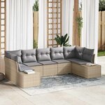 vidaXL Ensemble de canapé de jardin 7 Pièces beige et gris clair